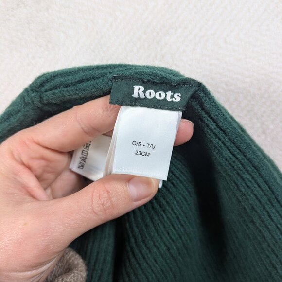 Roots Extra Fine Wool Beanie Toque – Forest Green Rib Knit One Size Unisex - Picture 6 of 6